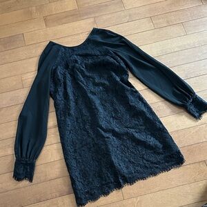 Chic Black Lace Long Sleeve Dress
